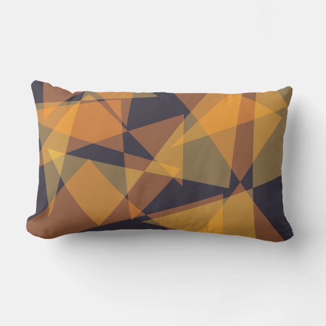 Geometric, cool, trendy, modern, simple triangles lumbar pillow (Front)