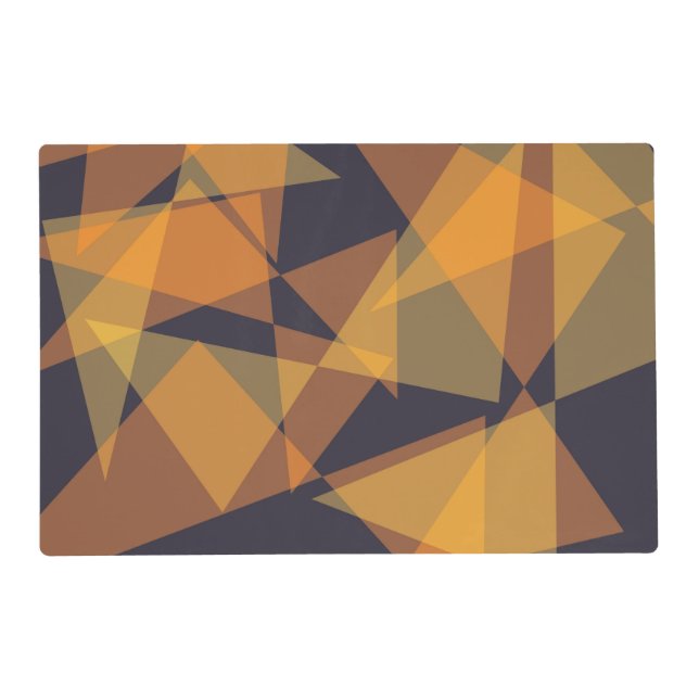 Geometric, cool, trendy, modern, simple triangles placemat (Back)