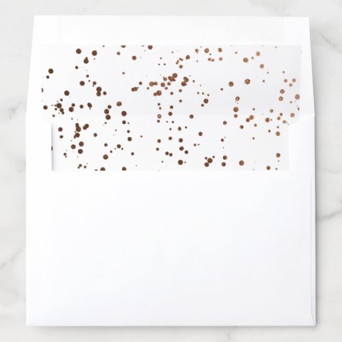 Geometric Copper Foil Metallic Confetti Wedding Envelope Liner