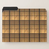 Geometric Copper Gold Square Pattern File Folders (Front Left)