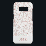 Geometric Copper Rose Gold Foil Polygon Monogram Case-Mate Samsung Galaxy S8 Case<br><div class="desc">Girly Rose Gold and Copper Foil Polygon Geometric Monogram Phone Case with a stylish white background and faux rose gold foil geometric polygons. Easy to customize with text, fonts, and colors. Created by Zazzle pro designer BK Thompson © exclusively for Cedar and String; please contact us if you need assistance...</div>