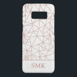 Geometric Copper Rose Gold Foil Polygon Monogram Case-Mate Samsung Galaxy S8 Case<br><div class="desc">Girly Rose Gold and Copper Foil Polygon Geometric Monogram Phone Case with a stylish white background and faux rose gold foil geometric polygons. Easy to customize with text, fonts, and colors. Created by Zazzle pro designer BK Thompson © exclusively for Cedar and String; please contact us if you need assistance...</div>
