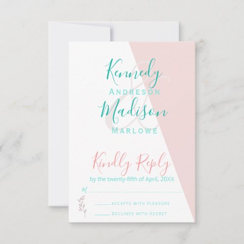Geometric Coral Remarkable Budget RSVP Card