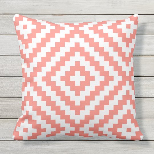 Geometric Coral Throw Pillow