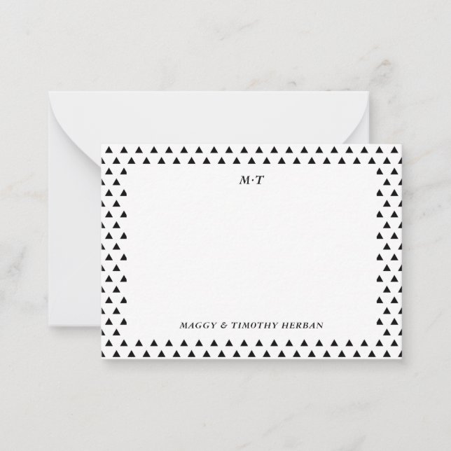 Geometric Couple Initials Personal Note Cards (Front)