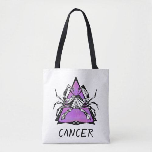 Geometric crab cancer star sign tote bag