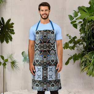 Geometric Crab-Inspired Pattern Apron