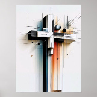 Geometric cross Christian Poster