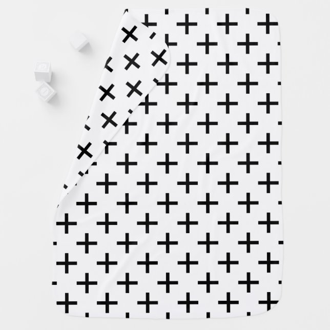 Geometric Cross Pattern Baby Blanket (In Situ)