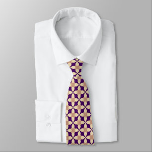 Geometric Cross Pattern in Muted Colors Neck Tie