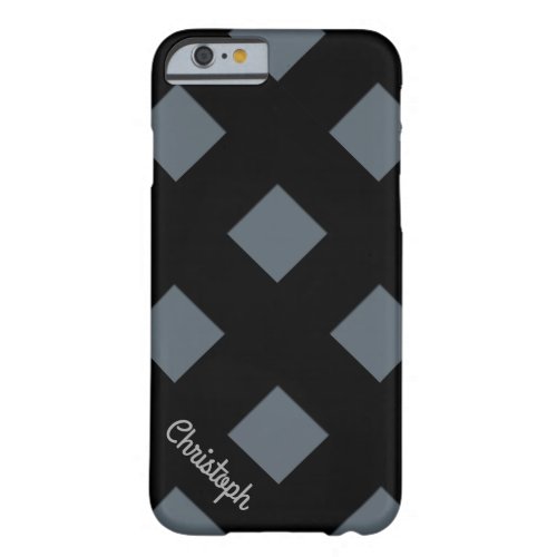 Geometric Crossing Black Lines with Name Barely There iPhone 6 Case
