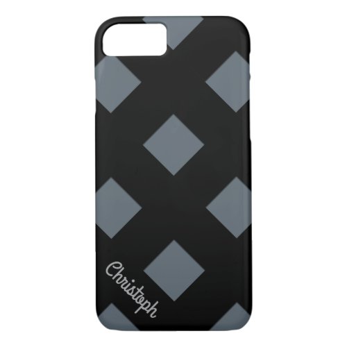 Geometric Crossing Black Lines with Name iPhone 87 Case