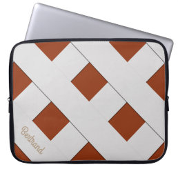 Geometric Crossing Pastel Gray Lines with Name Laptop Sleeve