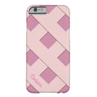 Geometric Crossing Pastel Pink Lines with Name