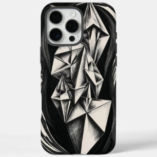 Geometric Crystal Black and White iPhone Case