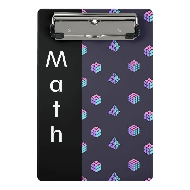 Geometric Cube Illusion Editable - Text Mini Clipboard (Front)