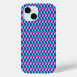 Geometric Cube Pattern iPhone 15 Case