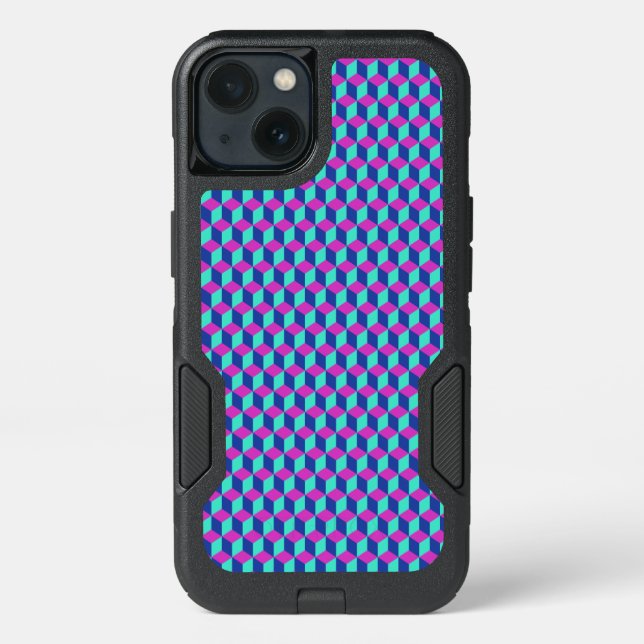 Geometric Cube Pattern Otterbox iPhone Case (Back)