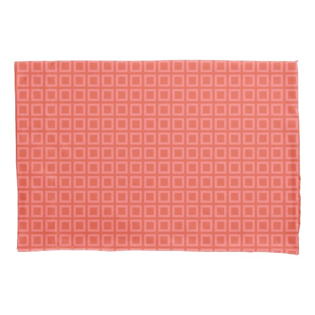 Geometric Cube Pattern Red on custom color Pillow Case (Front)