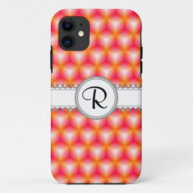 Geometric Cubes With Monogram Case-Mate iPhone Case (Back)