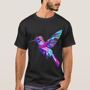 Geometric Cute Rainbow HummingBird T-Shirt