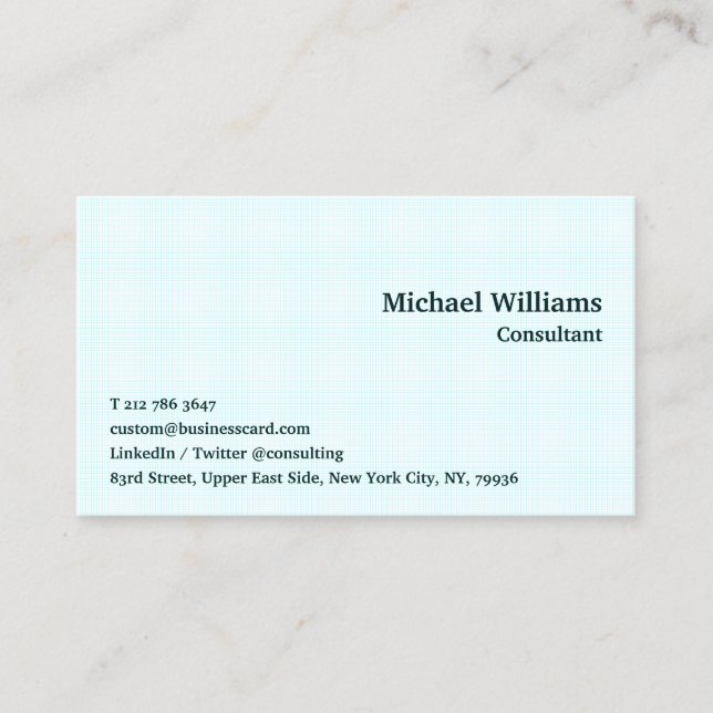 Geometric Cyan Checkered Pattern Modern Trendy DIY Business Card (Front)