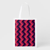 Geometric Dark Pink & Blue Zigzag Chevron