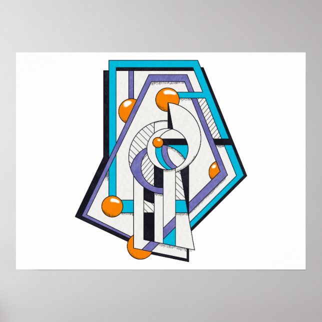 Geometric Deco Constructivist Design Poster (Front)