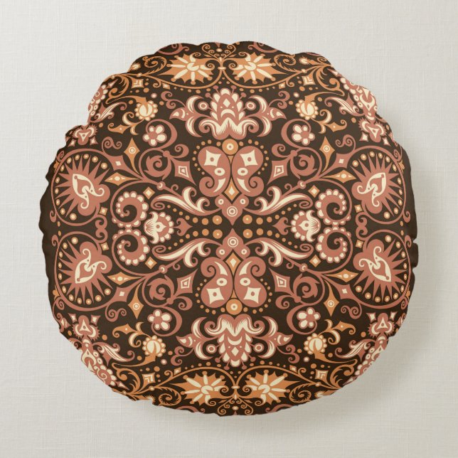 Geometric decorative ornamental pattern. Abstract  Round Pillow (Front)