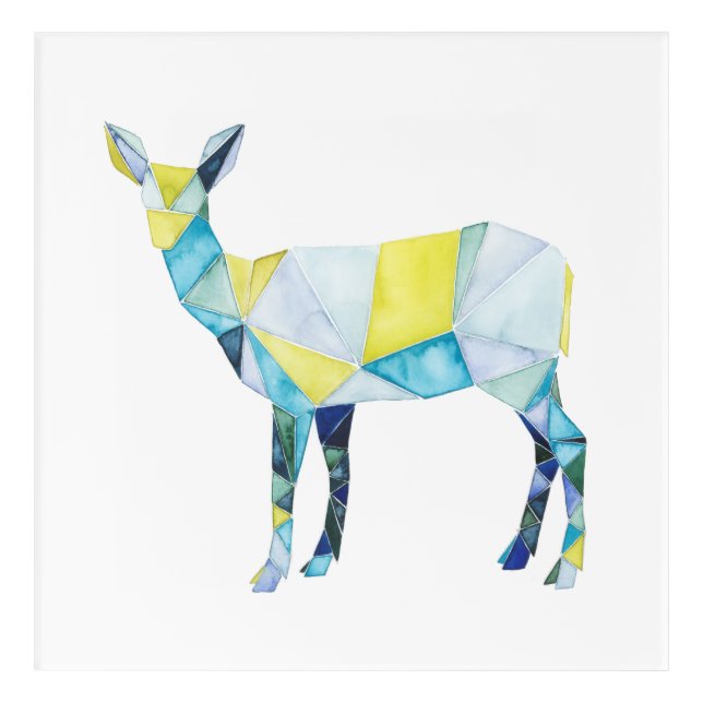 Geometric Deer Animal Acrylic Print (Front)
