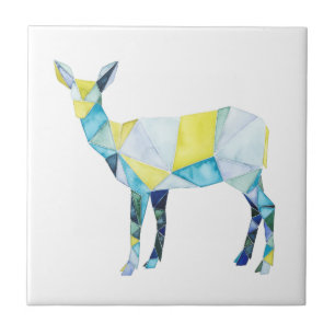 Geometric Deer Animal Ceramic Tile