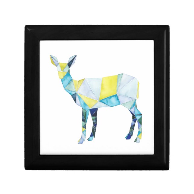 Geometric Deer Animal Keepsake Box (Front)