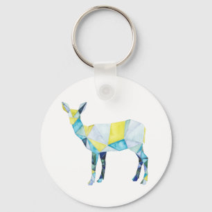 Geometric Deer Animal Keychain
