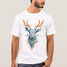 Geometric Deer Art T-Shirt | Modern Wildlife