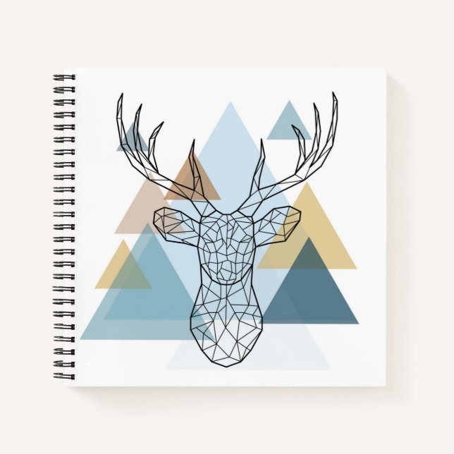 Geometric Deer Portrait Notebook (Front)