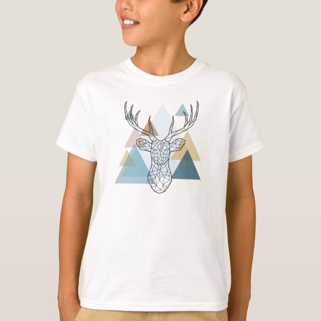 Geometric Deer Portrait T-Shirt (Front)