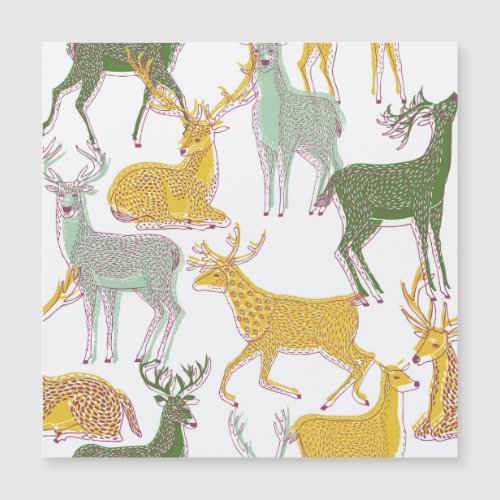 Geometric Deers Traditional Pattern Illustration
