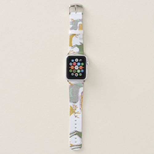 Geometric Deers Traditional Pattern Illustration Apple Watch Band