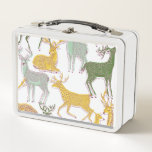 Geometric Deers: Traditional Pattern Illustration. Metal Lunch Box