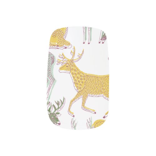 Geometric Deers Traditional Pattern Illustration Minx Nail Art