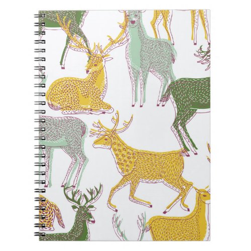 Geometric Deers Traditional Pattern Illustration Notebook