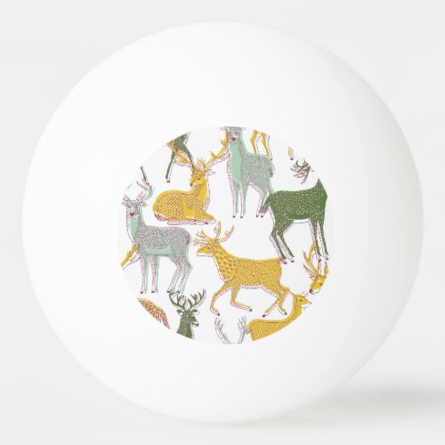 Geometric Deers Traditional Pattern Illustration Ping Pong Ball
