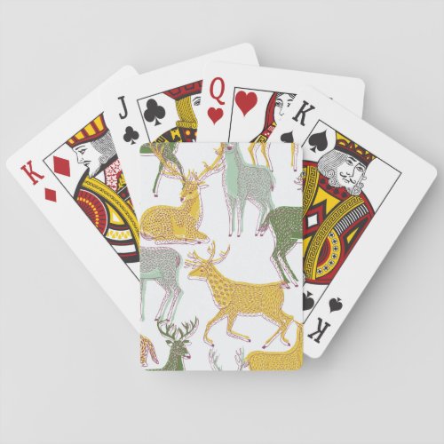 Geometric Deers Traditional Pattern Illustration Playing Cards