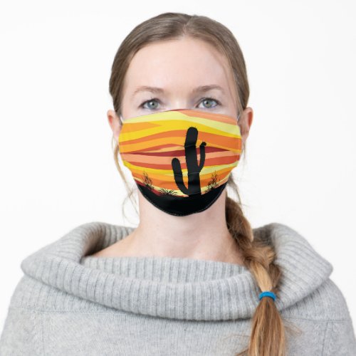 Geometric desert sunset adult cloth face mask