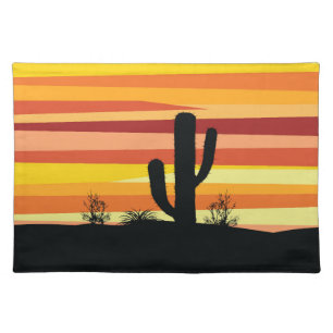Geometric desert sunset cloth placemat