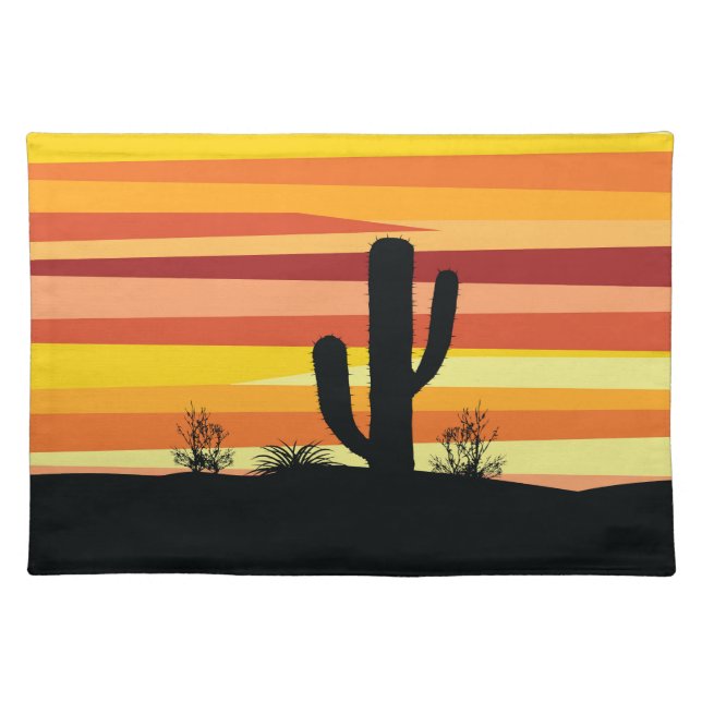 Geometric desert sunset cloth placemat (Front)