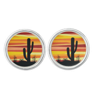 Geometric desert sunset cufflinks