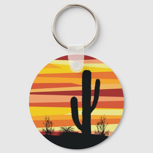 Geometric desert sunset keychain (Front)
