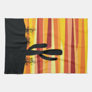 Geometric desert sunset kitchen towel