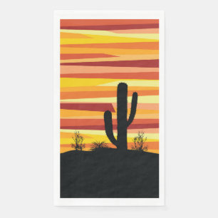 Geometric desert sunset paper guest towels